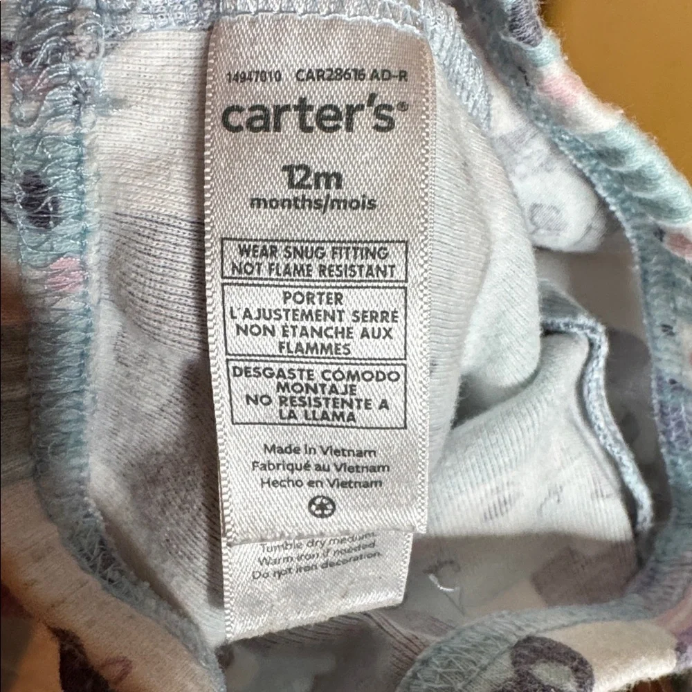 Carter’s 2-Pack Baby Pants Winter Bears & Fair Isle Print Sz 12 Mths (9-12 Mths)